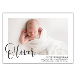 Large Name Birth Announcement