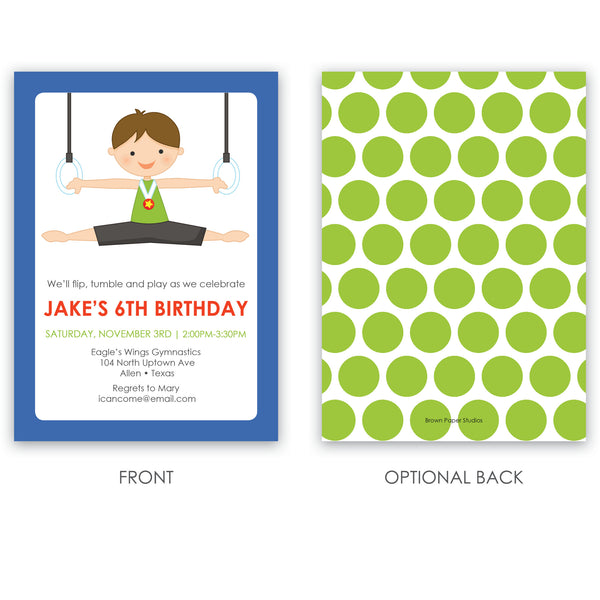 Gymnastic Boy Party Invitation TRY BEFORE You BUY Instant 