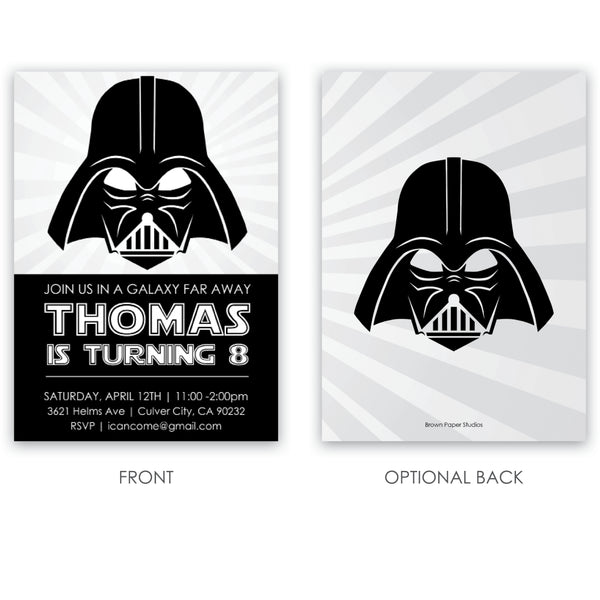 Darth Vader Birthday Invitation - Brown Paper Studios darth-vader-birthday-invitation-brown-paper-studios