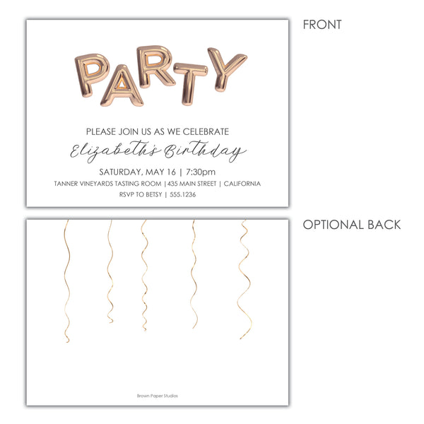 blank birthday party invitation templates