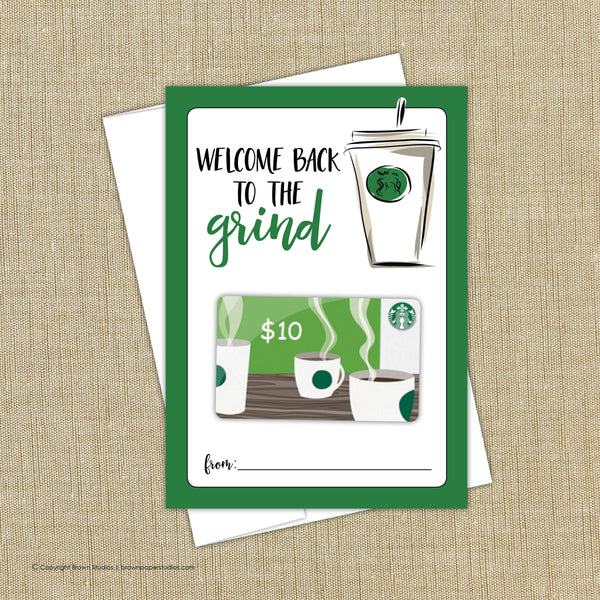 Welcome Back Teacher Gift - Brown Paper Studios for Welcome Back To The Grind Free Printable