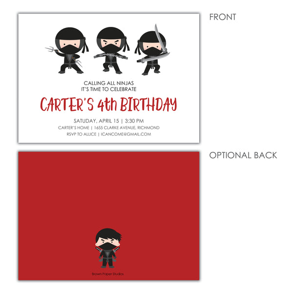 ninja-birthday-invitation-brown-paper-studios for Free Printable Ninja Birthday Invitations Ninja Birthday Invitation - Brown Paper Studios for Free Printable Ninja Birthday Invitations