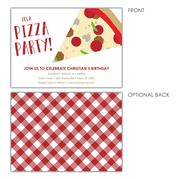 Pizza Party Birthday Invitation - Brown Paper Studios pizza-party-birthday-invitation-brown-paper-studios