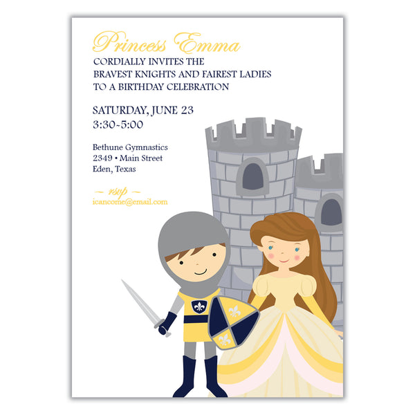 Princess and Knight Invitation - Brown Paper Studios princess-and-knight-invitation-brown-paper-studios
