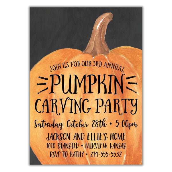Pumpkin Carving Invitation - Brown Paper Studios pumpkin-carving-invitation-brown-paper-studios