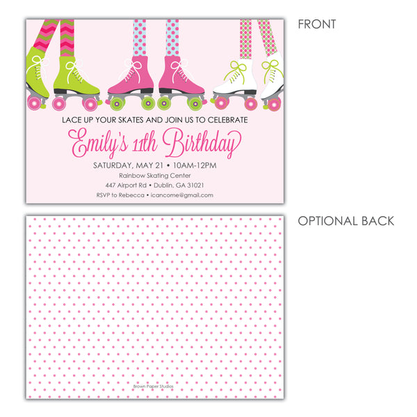 Printed Party Kids Birthday, Rainbow, 20 Invitations and Envelopes