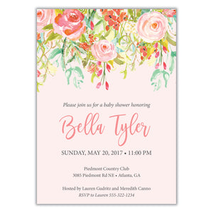 Watercolor Floral Shower Invitation
