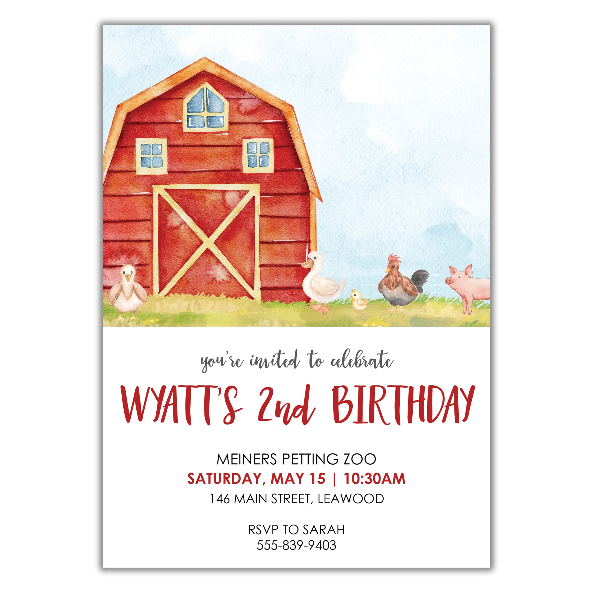 Barnyard Birthday Invitation