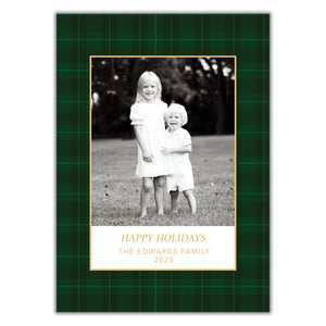 Green Plaid Christmas Card