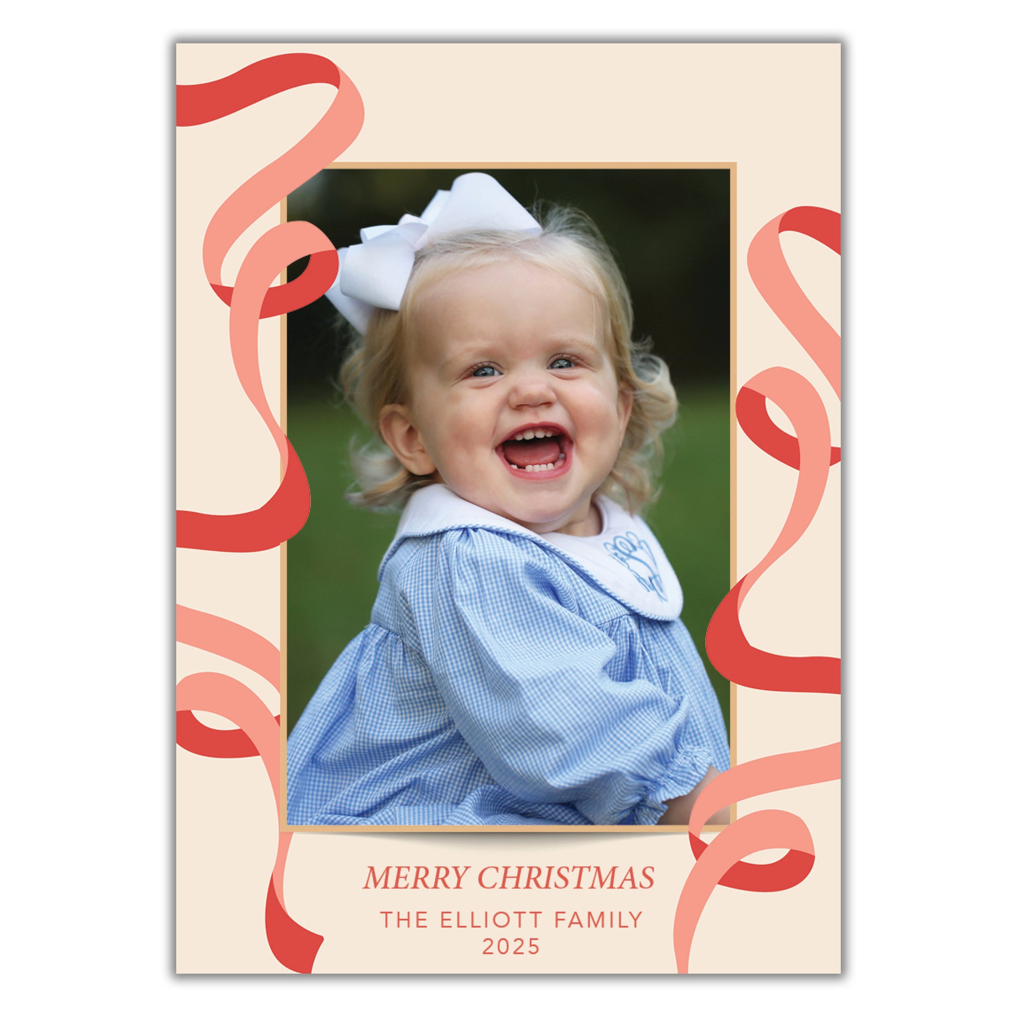Red Ribbon Christmas Card