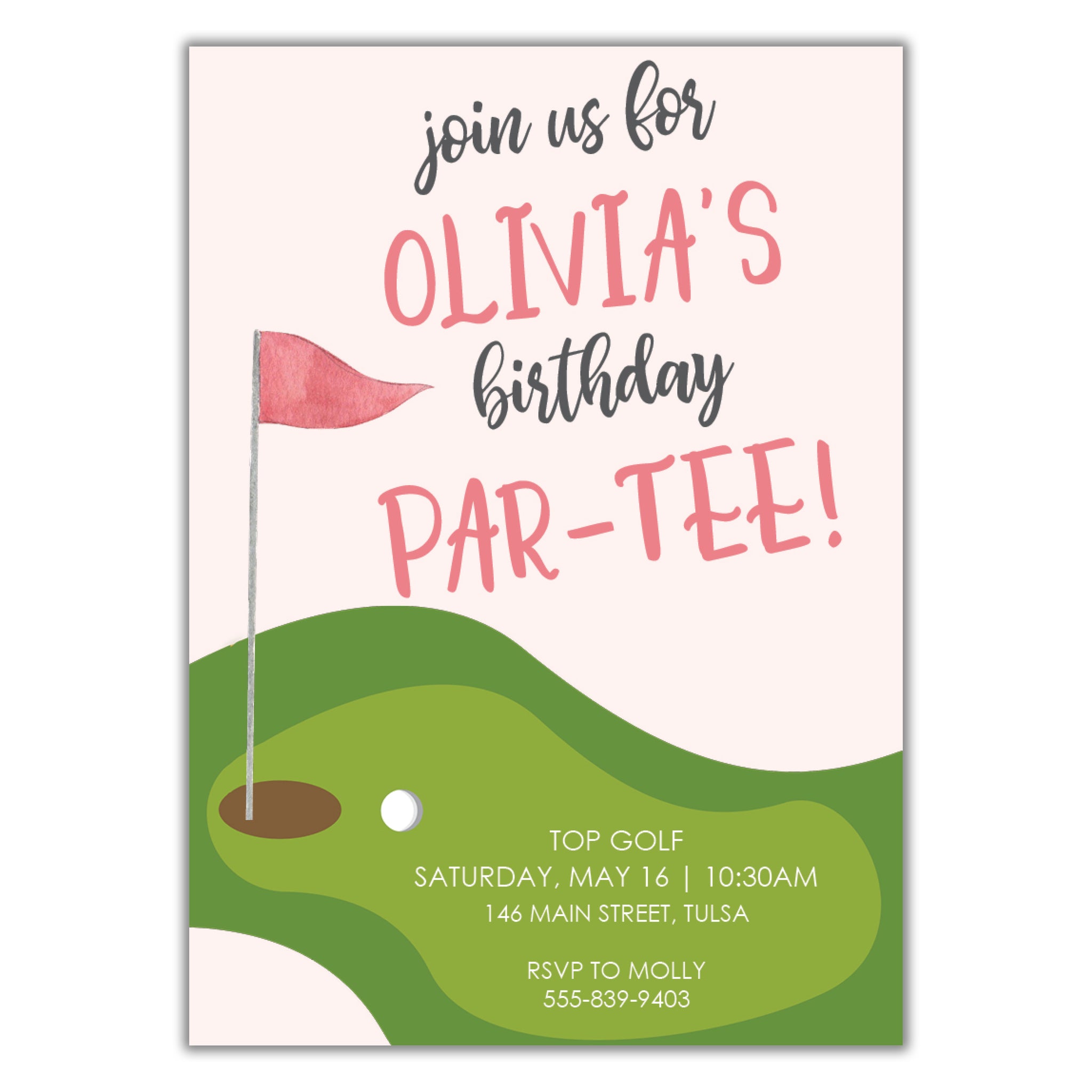 Golf Birthday Invitation