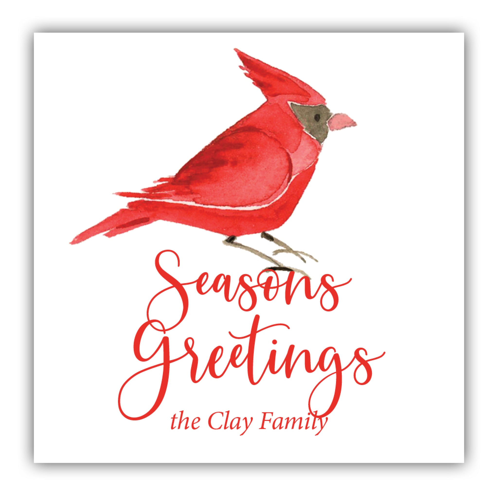 Red Bird Christmas Labels