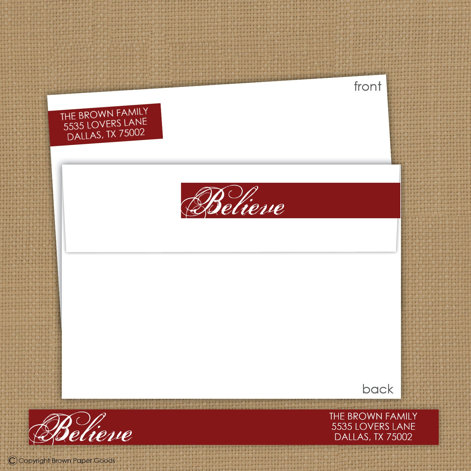 Believe wrap around label