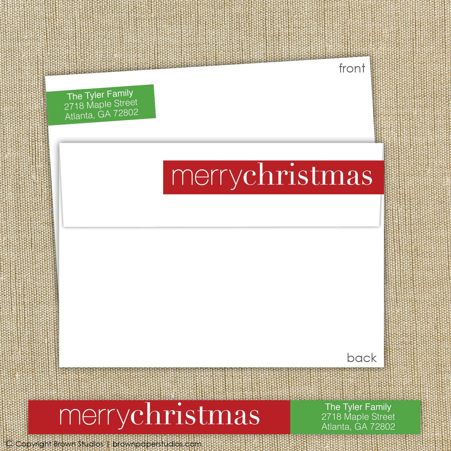 Merry Christmas Wrap Around Label