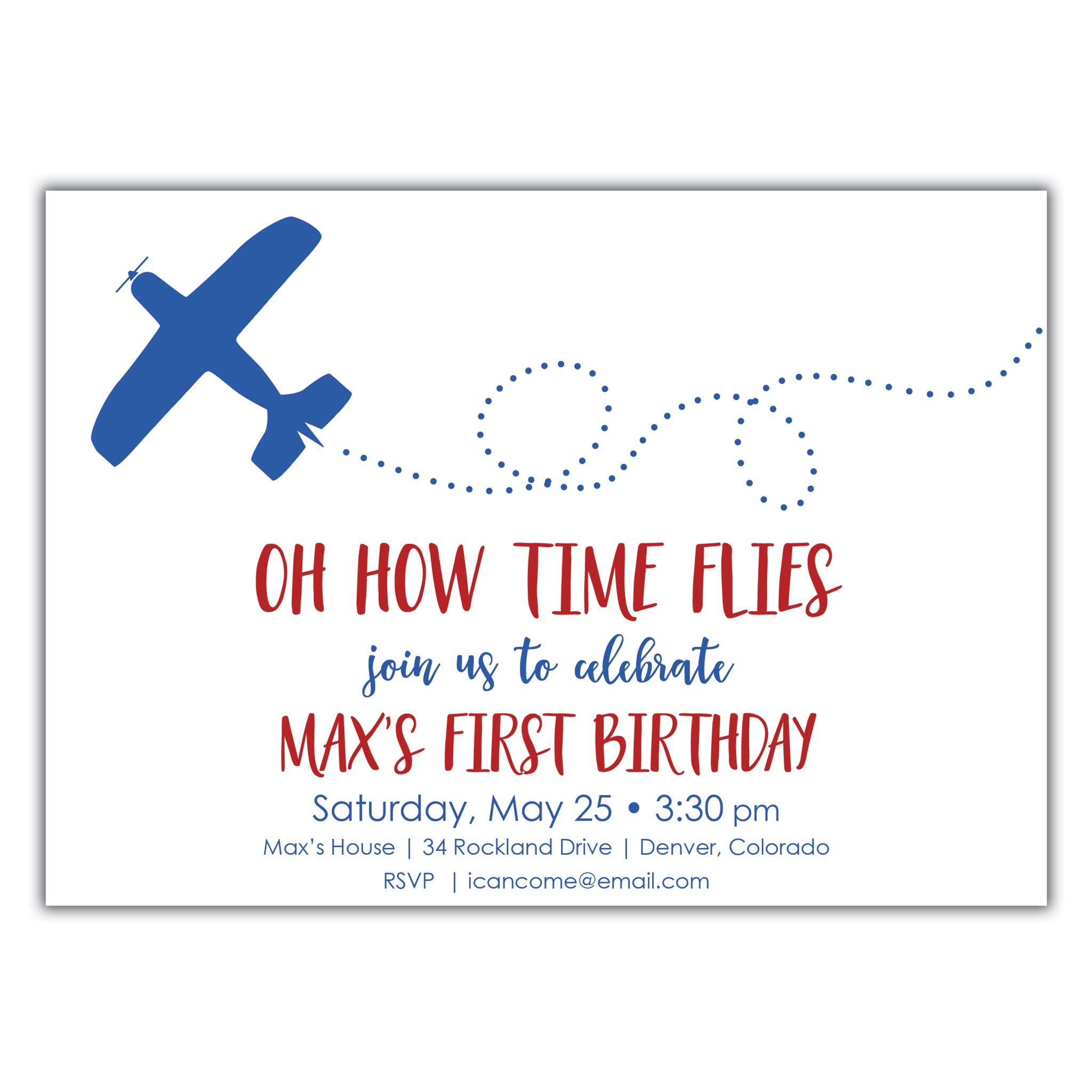 Airplane Birthday Invitation