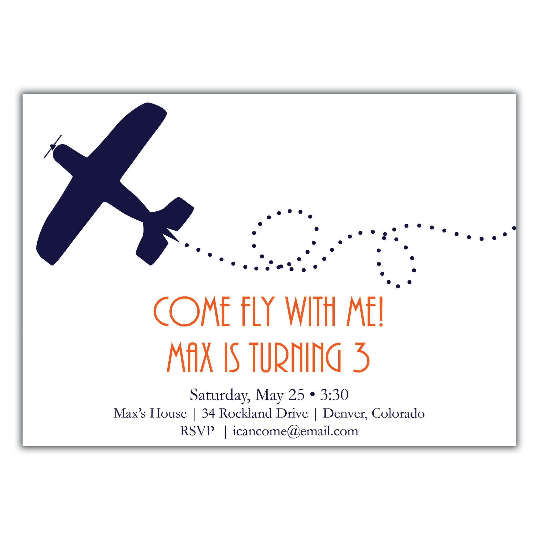 Airplane Birthday Invitation