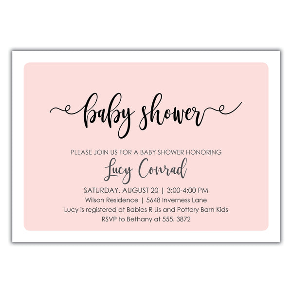 Girl Baby Shower Invitation
