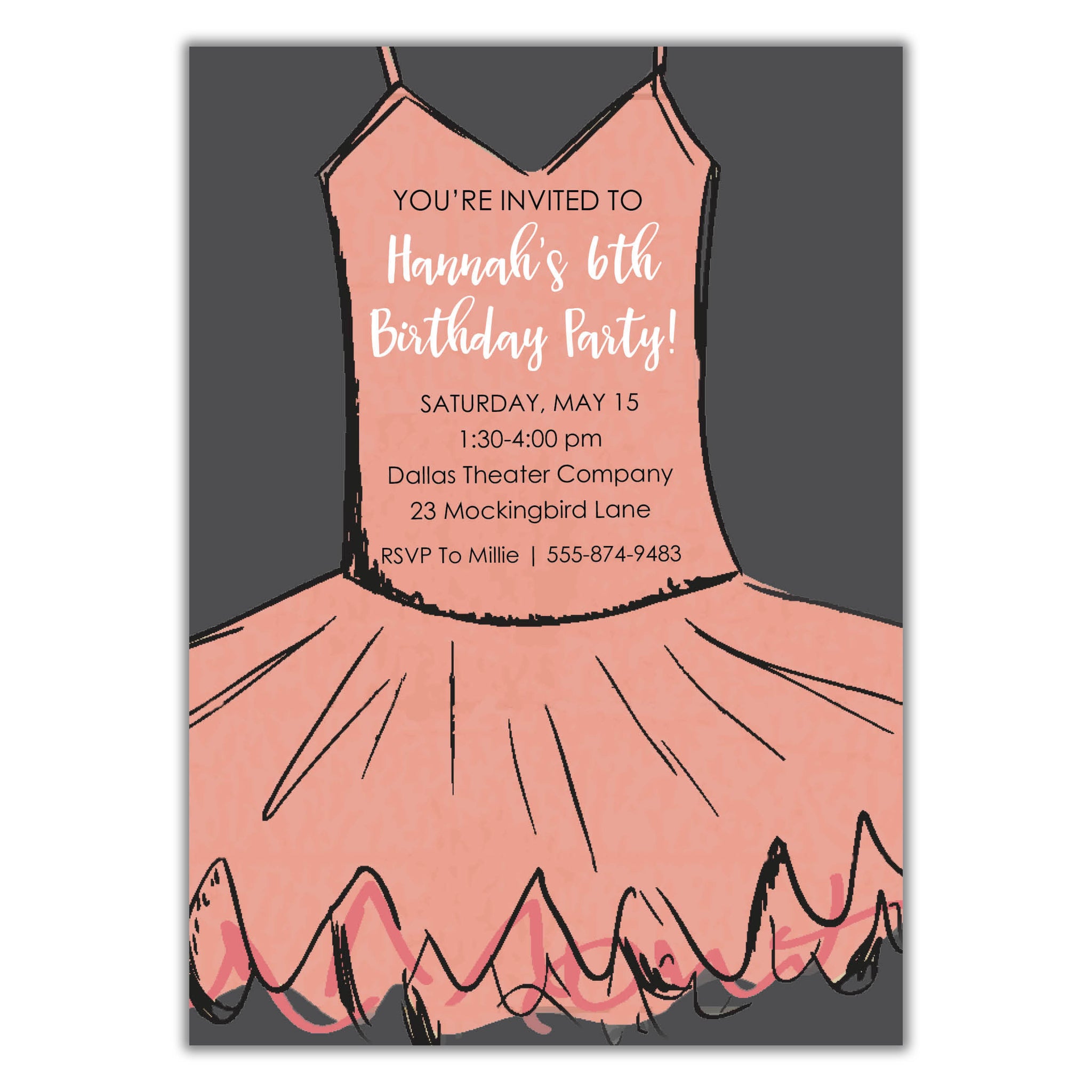 Ballet Birthday Invitation