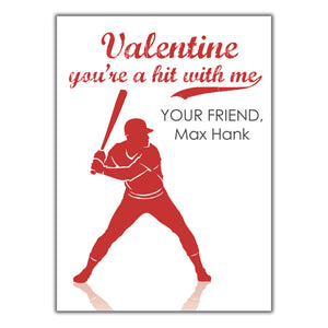 Baseball School Valentine. Instant Download
