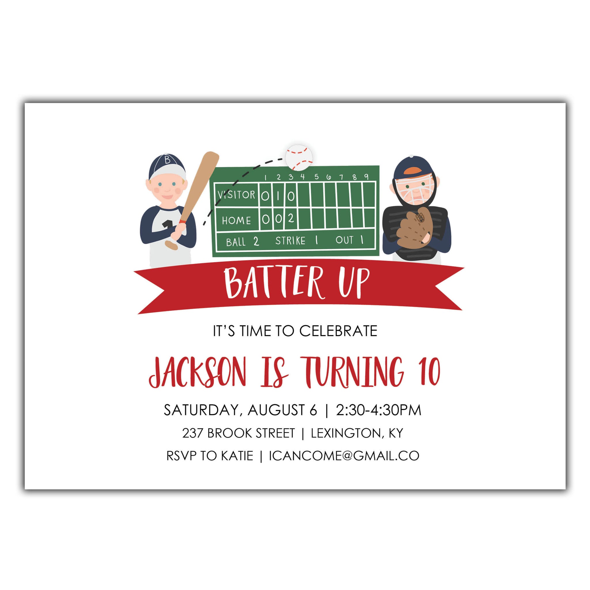 Baseball Birthday Invitation