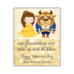 Beauty and the Beast School Valentine. Instant Download