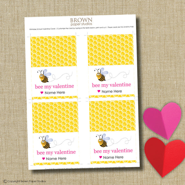 Bee Valentine Instant Download