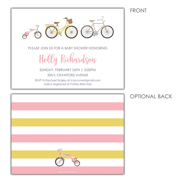 Bicycle Baby Shower Girls