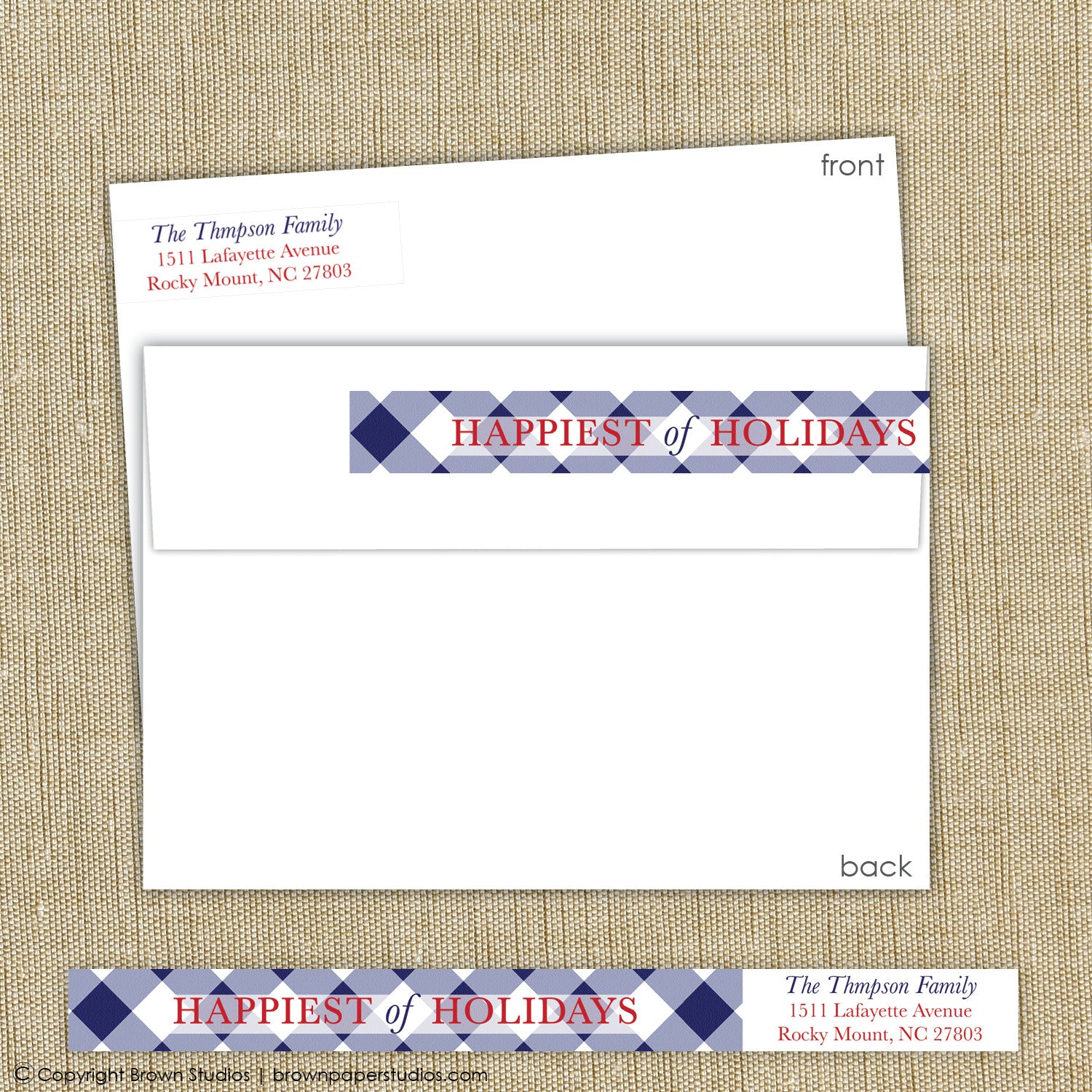 Blue Gingham Labels
