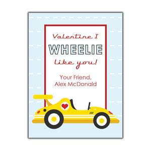 Race car School Valentine. Instant Download