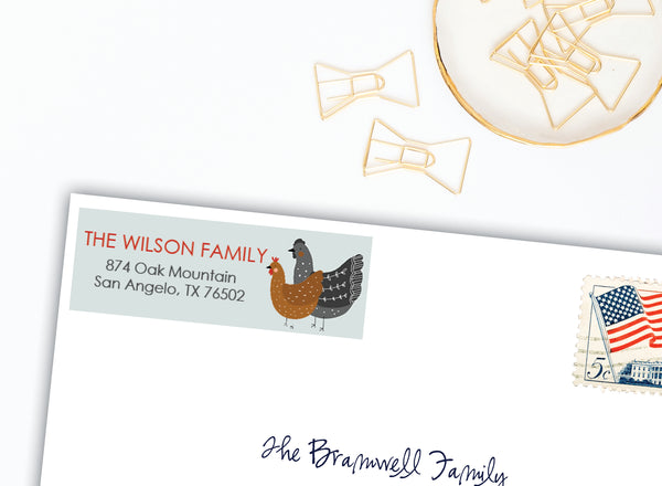Chick Address Labels Chicken Return Address Labels - Brown Paper Studios