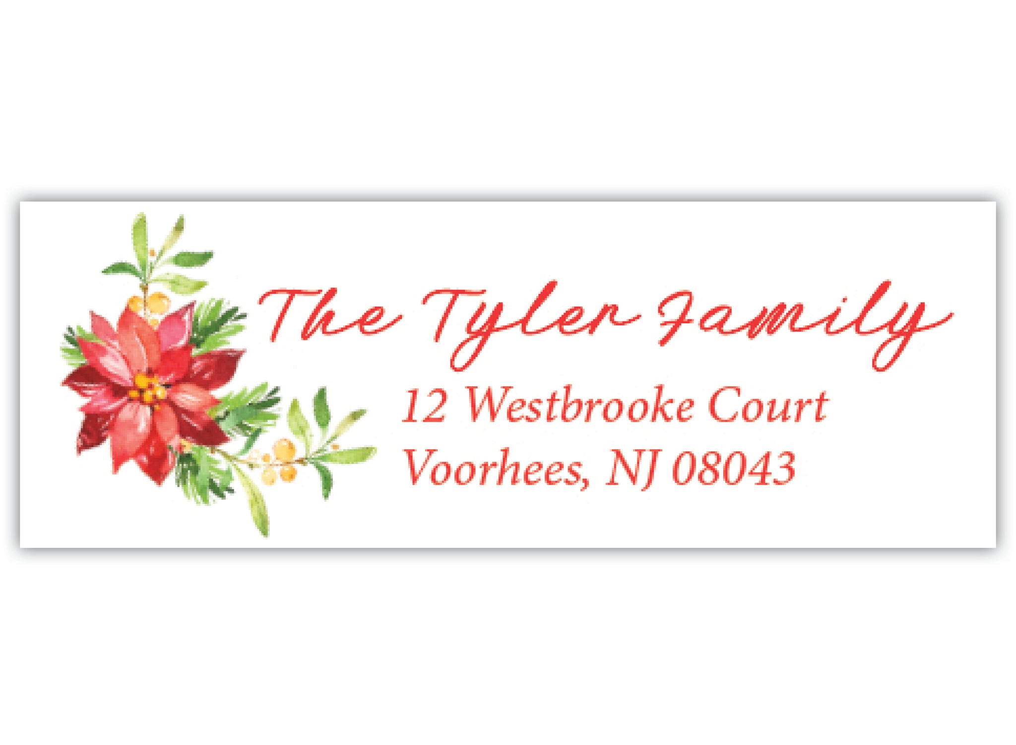 Christmas Floral Address Label