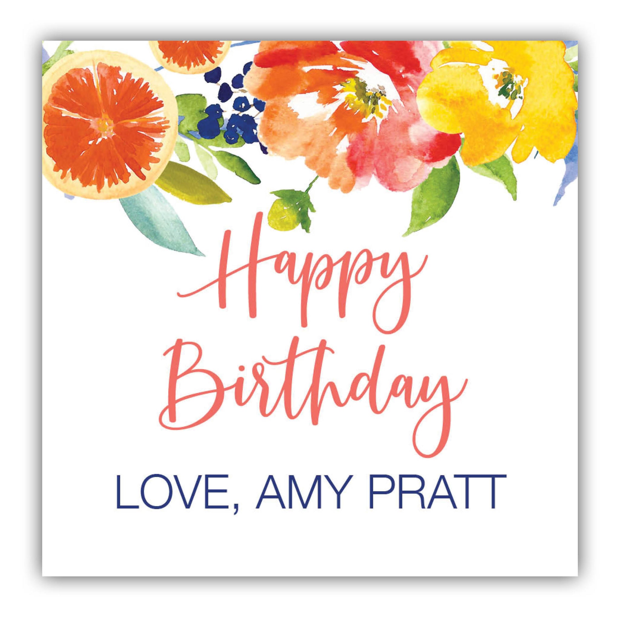 Citrus Birthday Gift Labels