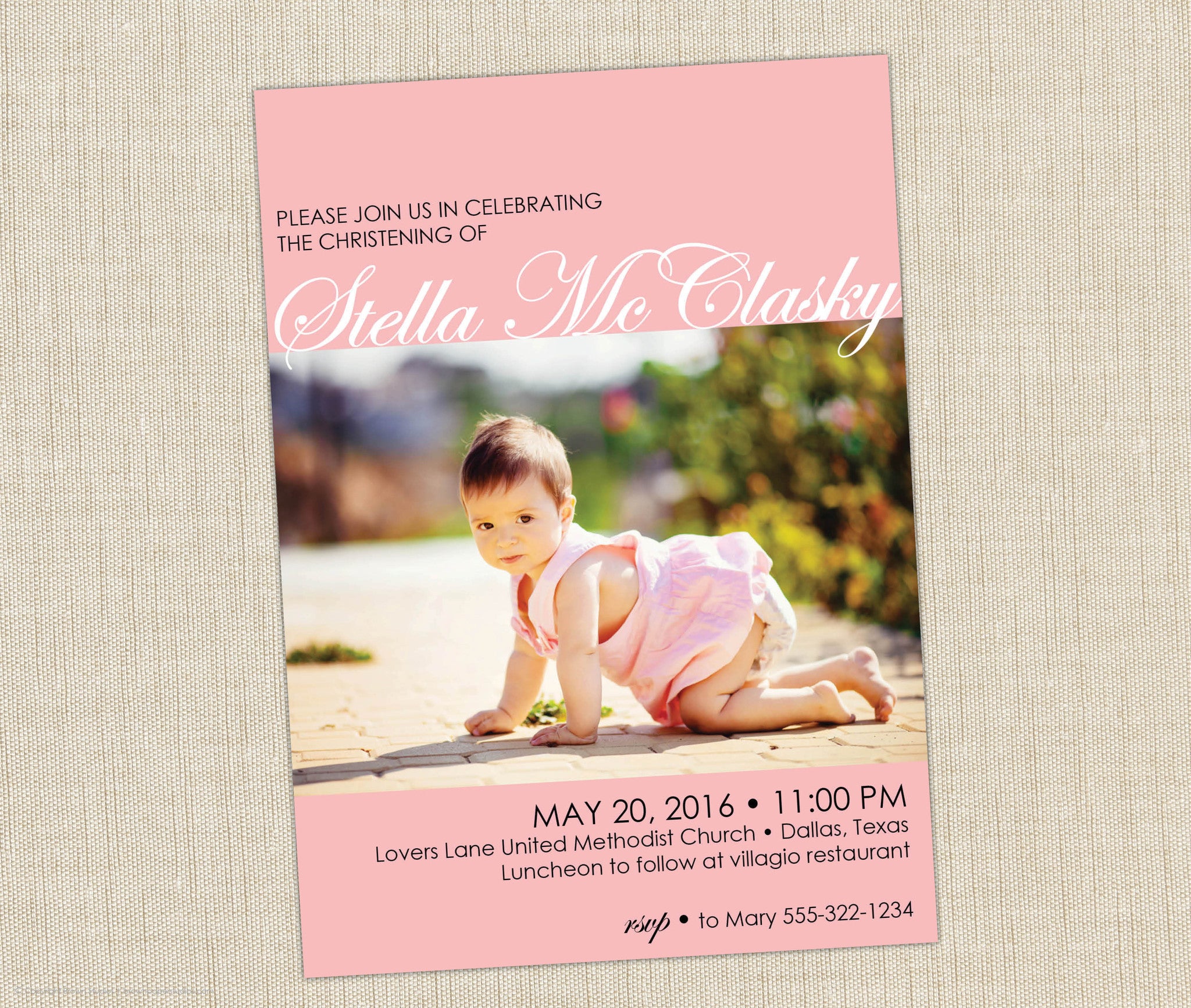 Photo Christening Invitation
