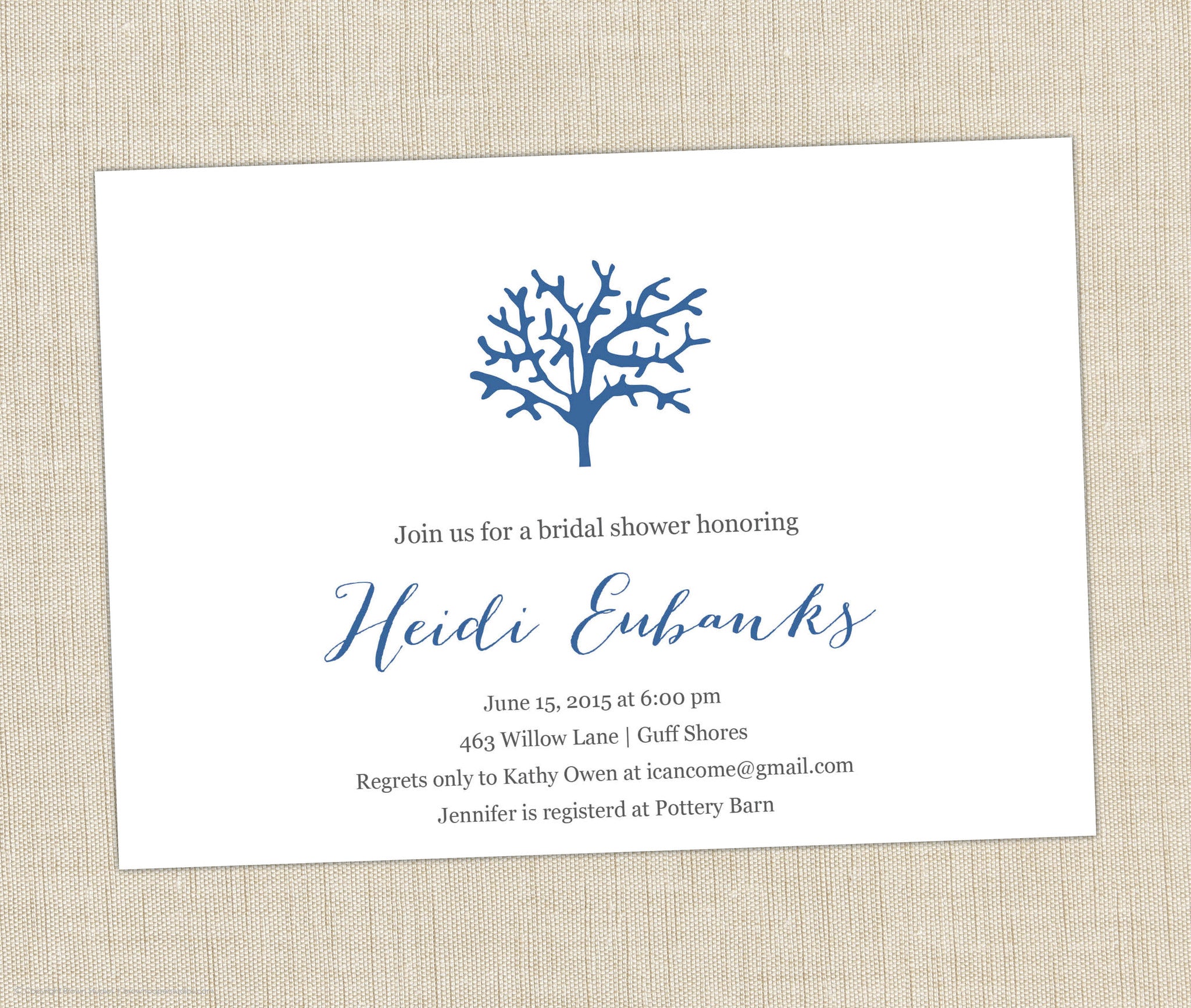 Beach Bridal Shower Invitation