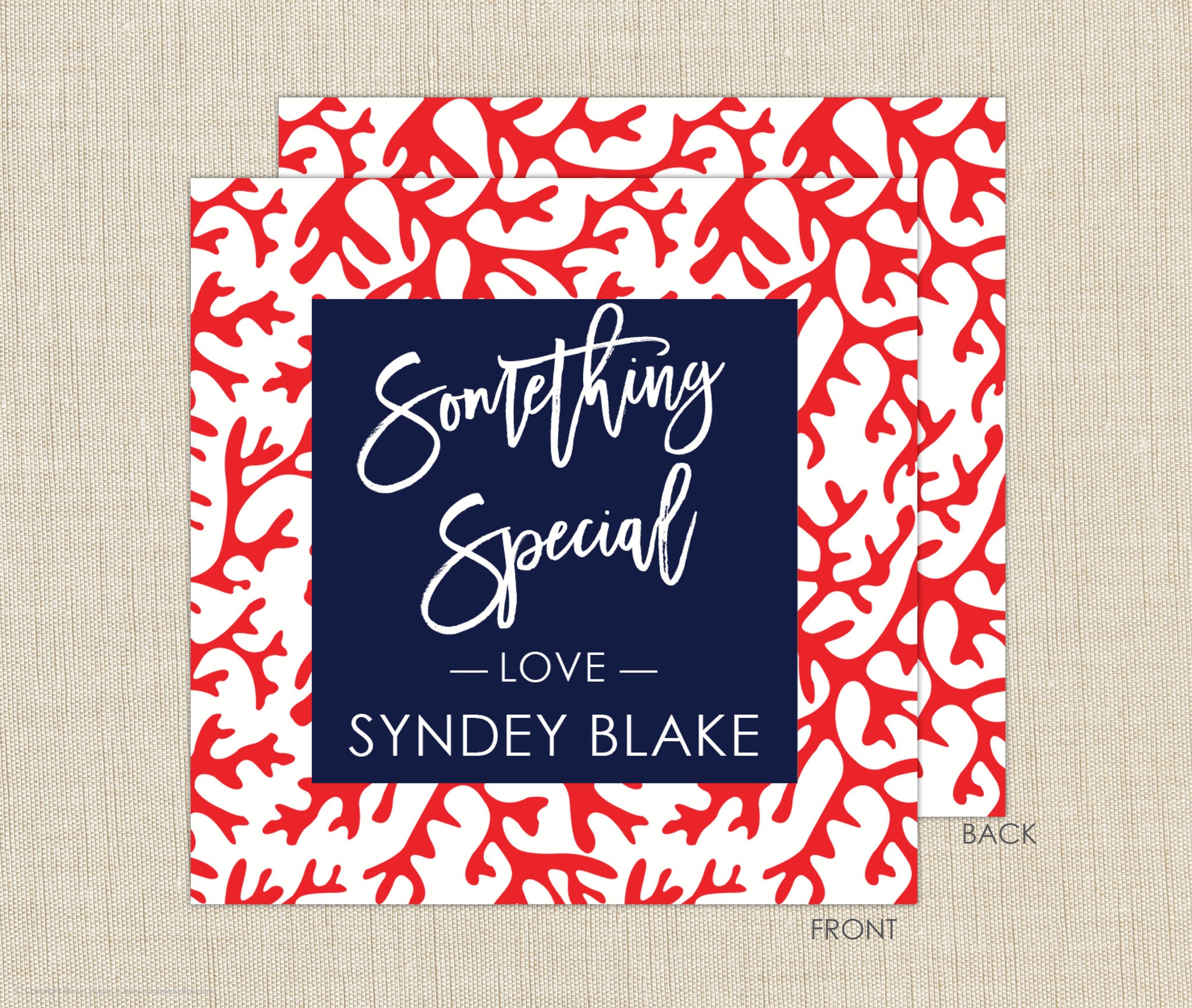 Coral Gift Enclosure Cards