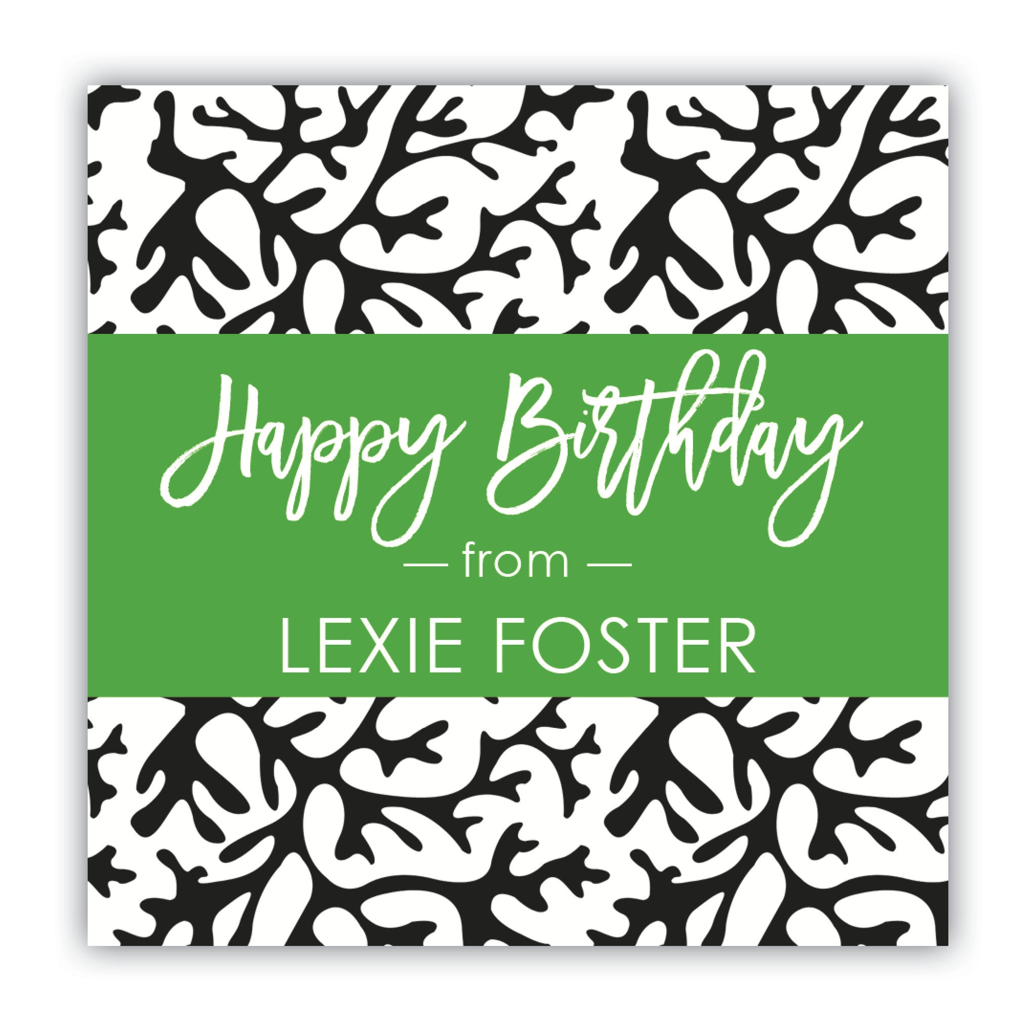 Coral Birthday Gift Labels