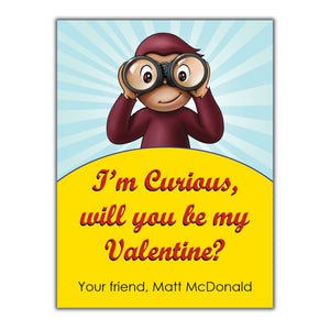 Curious George Valentine Instant Download