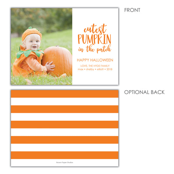 Cutest pumpkin in the patch photo card