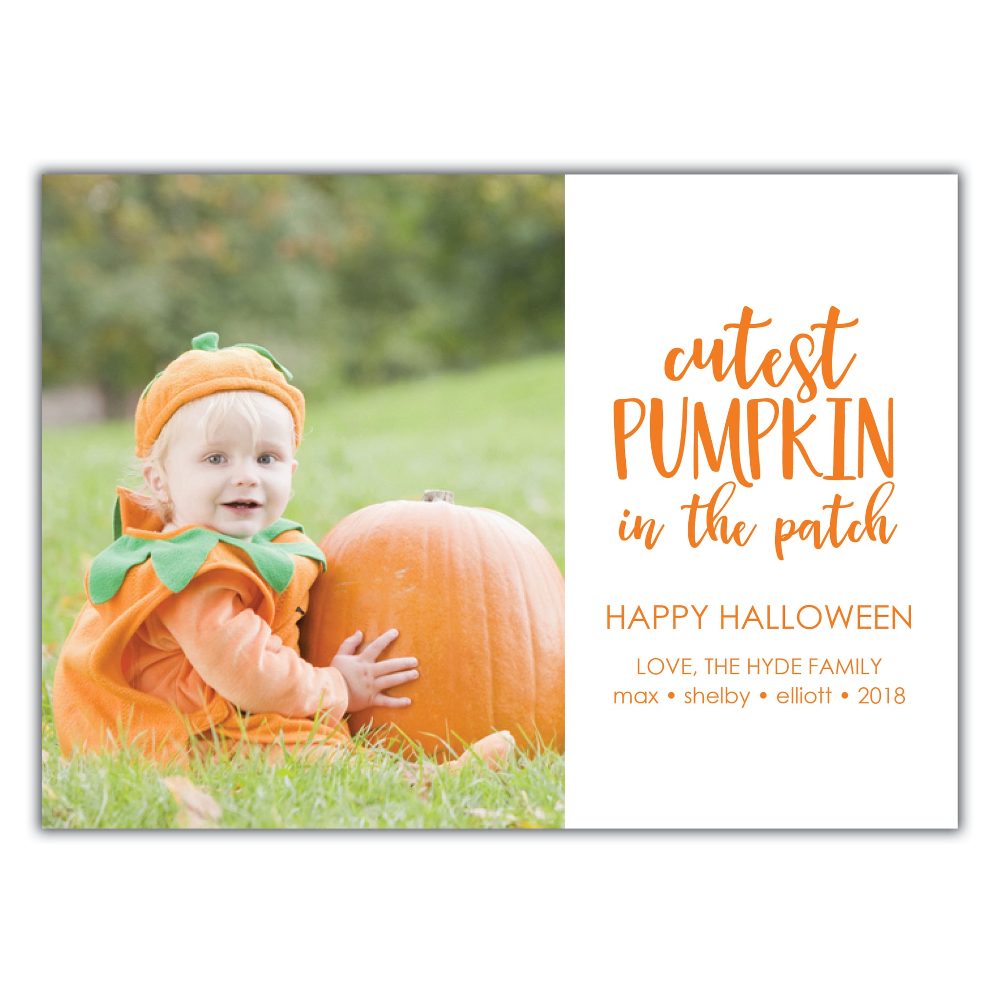 Cutest pumpkin in the patch photo card