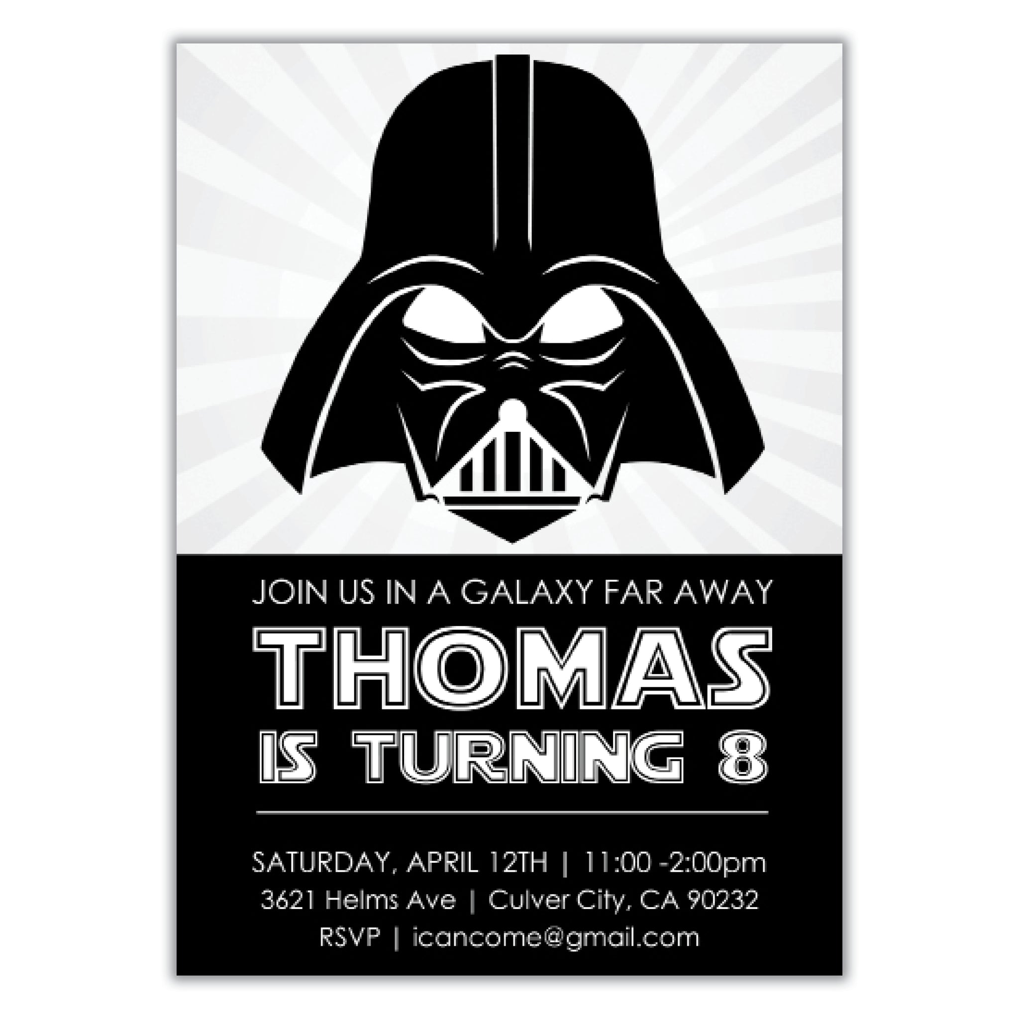 Darth Vader Birthday Invitation