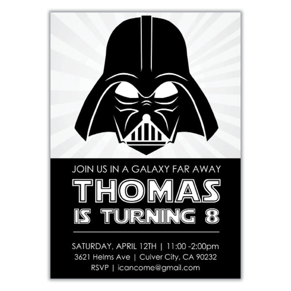 Darth Vader Birthday Invitation