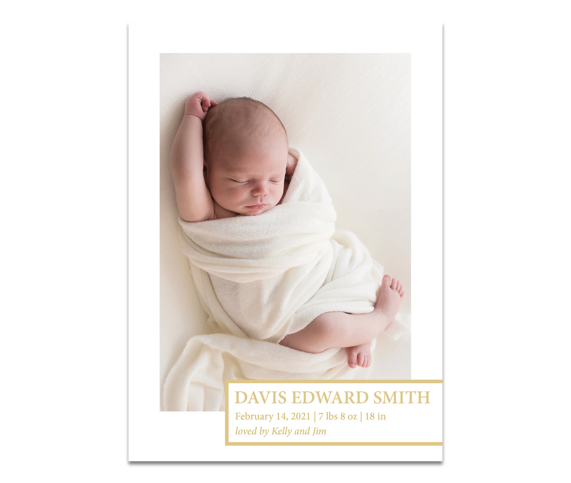Gold Box Birth Announcement