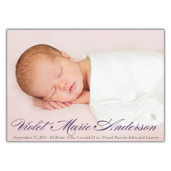 Elegant Birth Announcement Brown Paper Studios