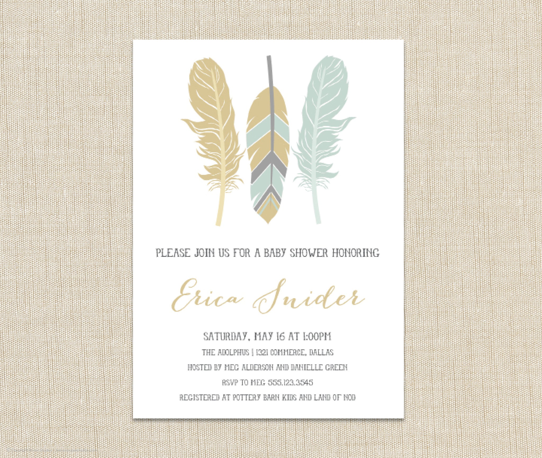 Feather Shower Invitation