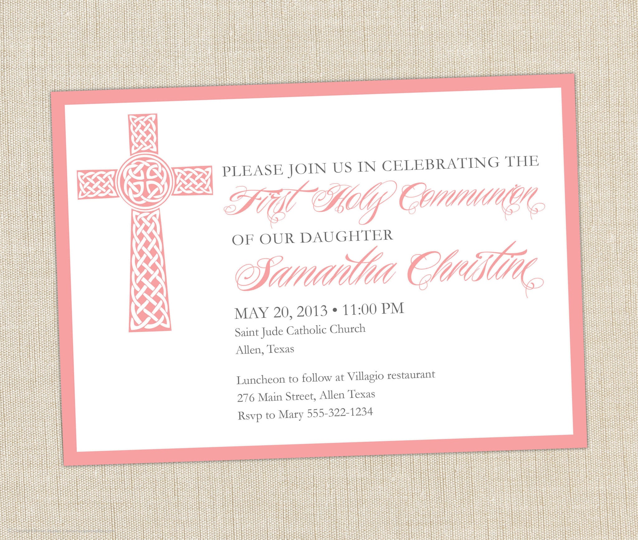 First Communion Invitation