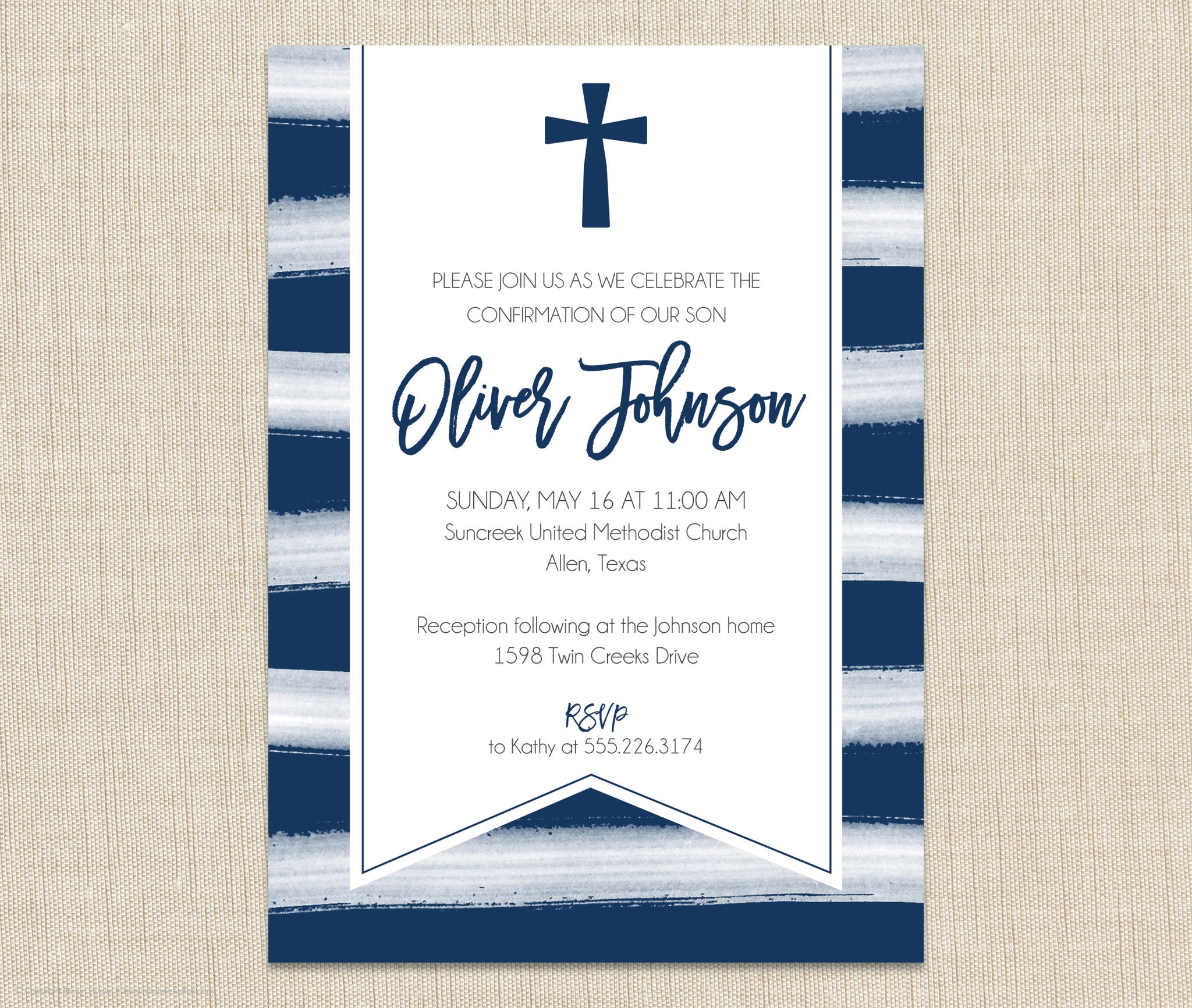 Boy Watercolor Invitation