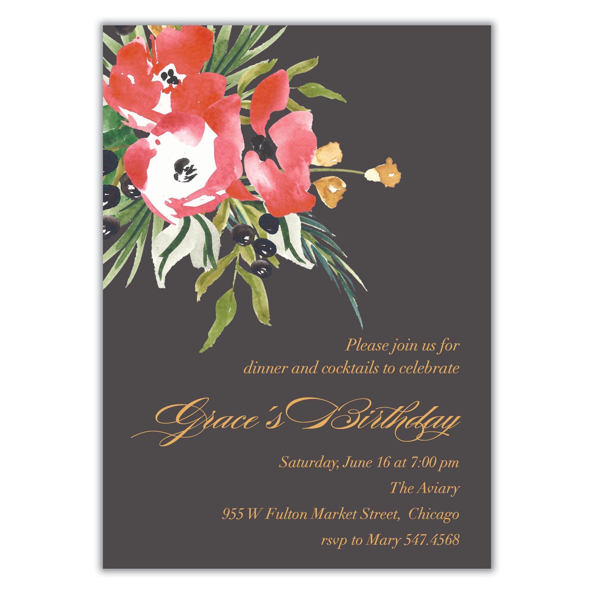 Floral Birthday Invitation