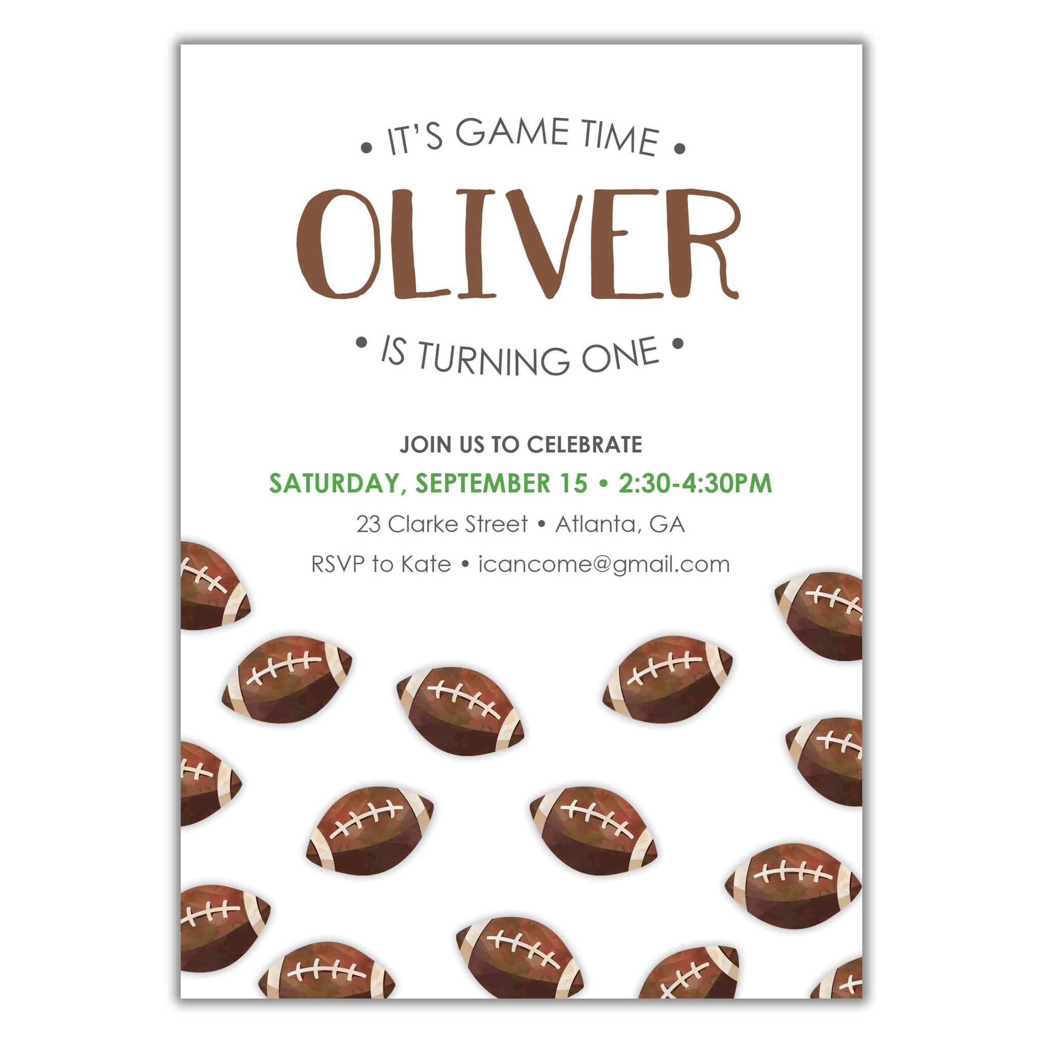 Football Birthday Invitation