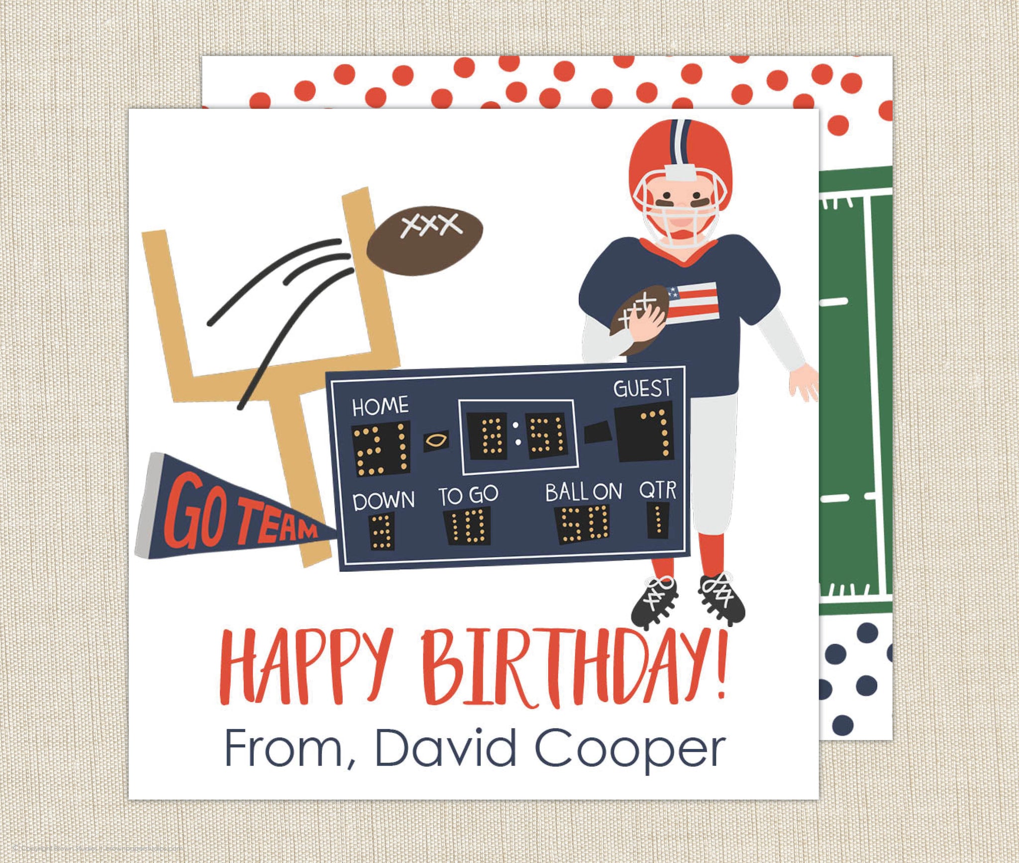 Football Gift Enclosure Cards