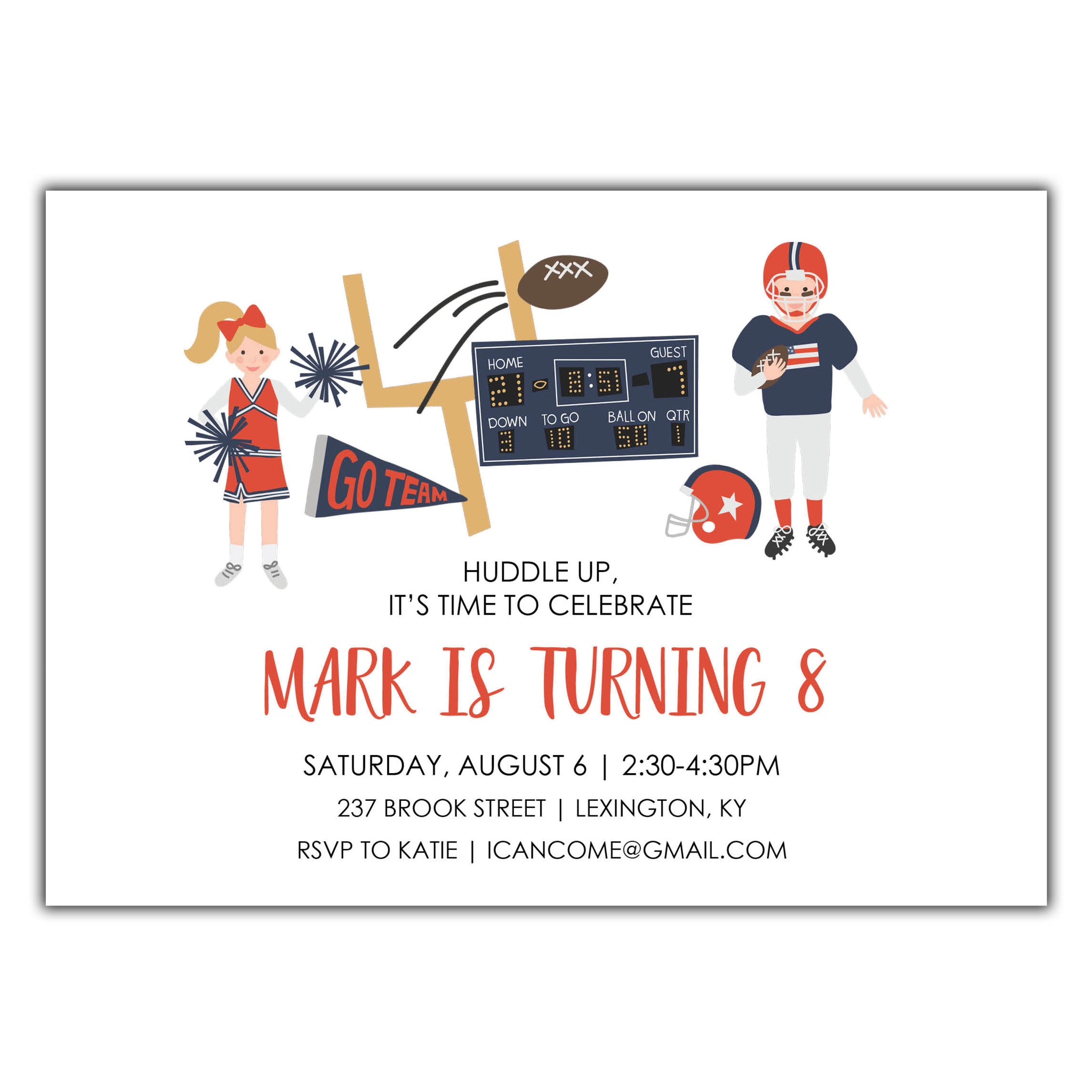 Football Birthday Invitation